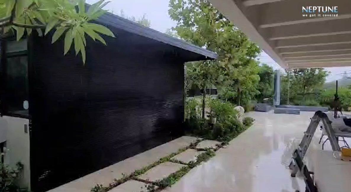 מערכת משולבת ליצירת גגון וסגירת מטבח חוץ